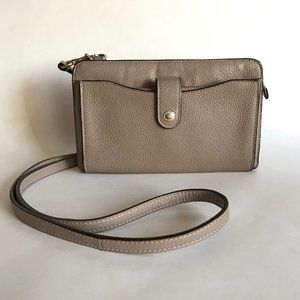 100% Authentic Coach Taupe Leather Noa Pop Up Messenger Crossbody Bag 53529